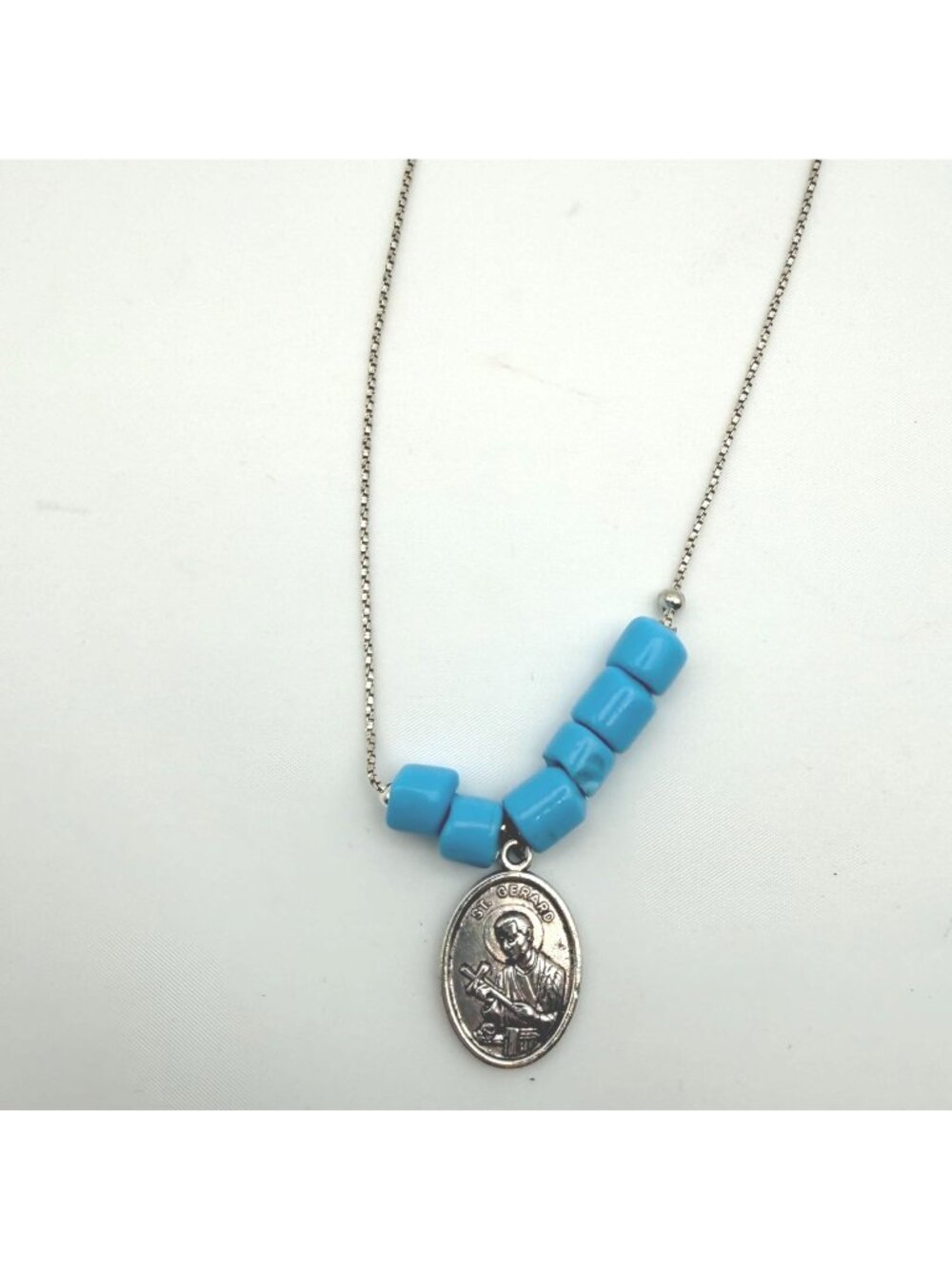 Handmade St. Gerard Medal Necklace on Sterling Silver Box Chain